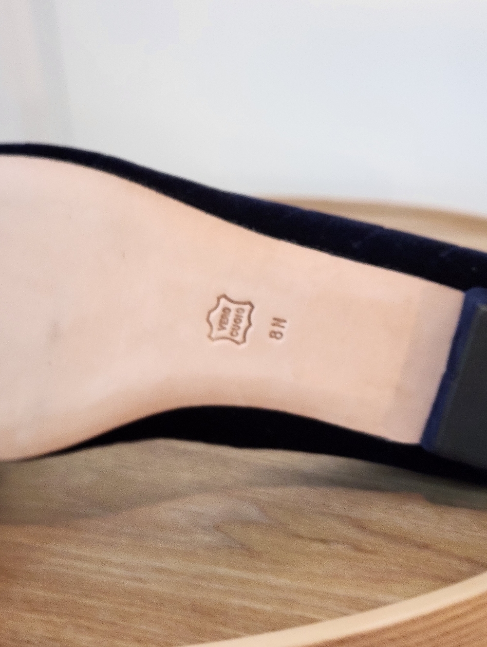 Vaneli Navy Blue Velvet Pointed Toe Flats - Picture 7 of 9